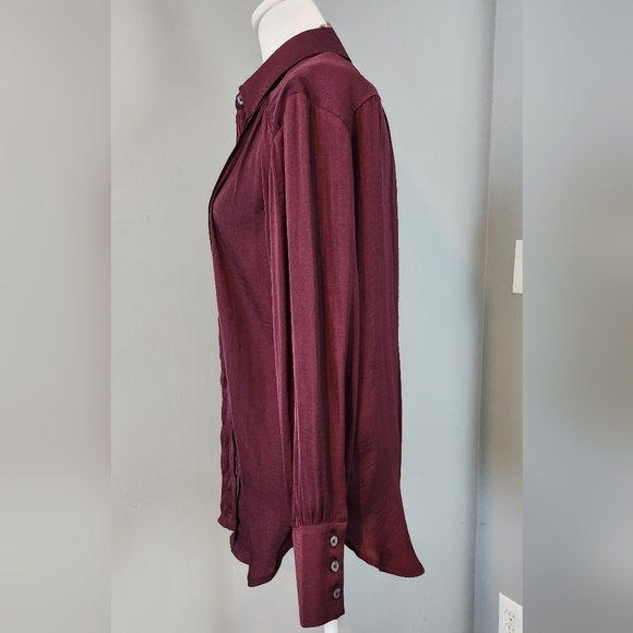 Anthropologie Long Sleeve Blouse. Burgundy. Size Small - Picture 5 of 7